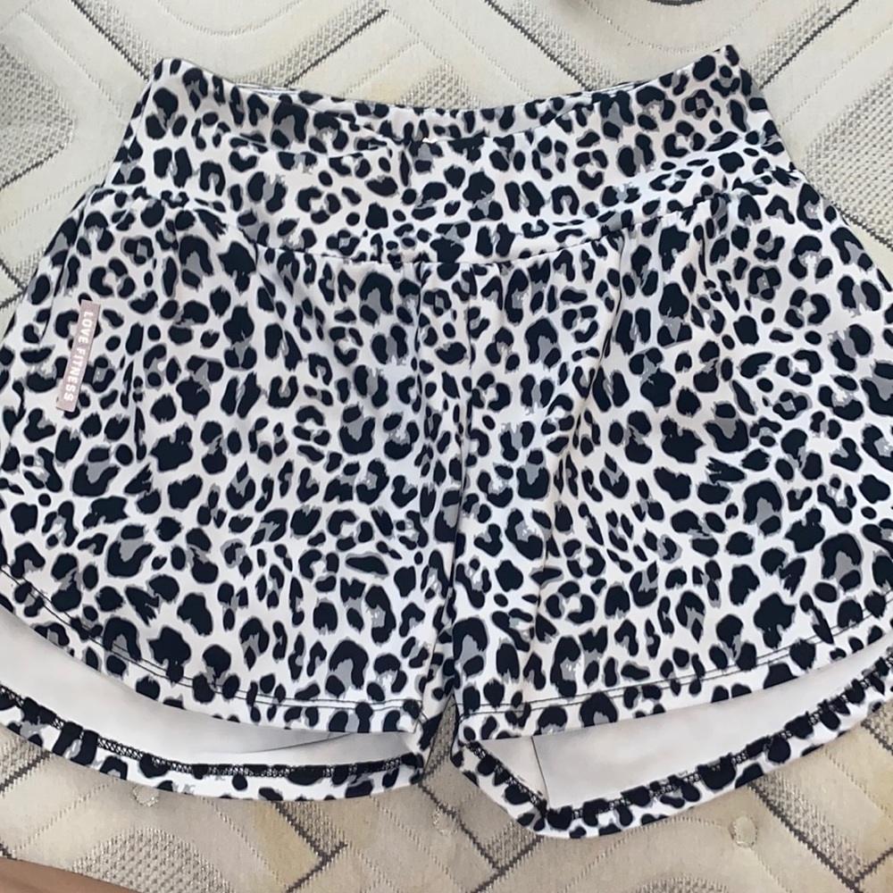 Love Fitness leopard print running shorts